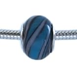 Blue Black Swirl Murano Silver Charm Bead for Troll Biagi Pandora AFTER CHRISTMAS BEAD SALE