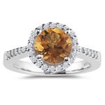 Buy 0.26 Cts Diamond and 3.01 Cts Citrine Ring in Platinum by mycitrinejewelry
