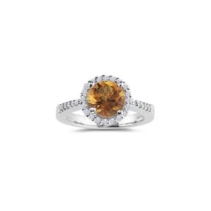 Buy 0.17 Cts Diamond and 0.39 Cts Citrine Ring in 14K White Gold by mycitrinejewelry