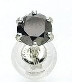 天然ブラックダイヤモンドピアス プラチナ900PT 片耳用 0.25ct