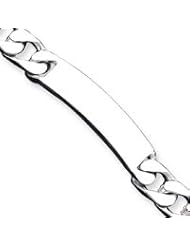 Sterling Silver 8.5inch Polished Engraveable Curb Link ID Bracelet