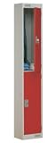 Trexus Plus Locker Nesting Pre-drilled 2 Door W300xD300xH1800mm Grey and Red