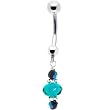 Amber Beaded Dangle Belly Button Ring