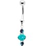 Amber Beaded Dangle Belly Button Ring