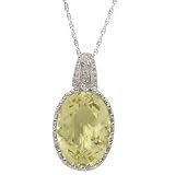 Lemon Quartz and Diamond Pendant