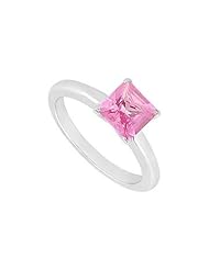 Pink Sapphire Ring 14K White Gold - 0.75 CT TGW