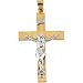 45.00X29.00 Mm 14K Yellow/White Gold Two Tone Crucifix Pendant