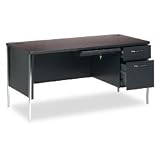 HON COMPANY / MENTORT SERIES SINGLE PEDESTAL DESK, MAHOGANY/CHARCOAL, 60WX30DX29-1/2H / HON88263RNS / Sold as 1 Each / Mfr Part # 88263RNS \*/ MENTORT SERIES SINGLE PEDESTAL DESK, MAHOGANY/CHARCOAL, 6