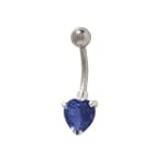 Blue Jewel Heart Belly Button Ring $9.99