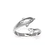 Jewelry : Solid 14K White Gold .02 Carat Genuine Diamond Dolphin Toe Ring