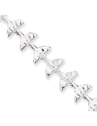 Sterling Silver Whale Tails Bracelet QA39-7"