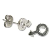 316L Stainless Surgical Steel Earrings with shiny polish. Width: 8mm Height: 12mm