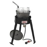 Bayou Classic 2474 Fish Cooker w/Cast Iron Fry Pot, Lid, Basket & Thermometer