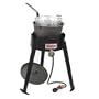 Bayou Classic 2474 Fish Cooker with Cast Iron Fry Pot, Lid, Basket, and Thermometer