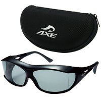 AXE[アックス] 偏光オーバーグラス オーバーサングラス [SG-605P-BK] ケース [AX-26] セット
