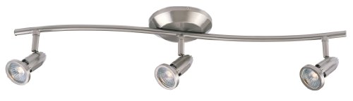 ET2 Lighting E30003-10 Agron 3-Light Ceiling Flush Mount, 28-Inch by 6-Inch, Satin Nickel
