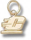 Central Michigan Chippewas Solid 10K Gold ''C'' 1/4'' Pendant