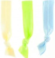 Ribbon Ponytails Set Of 3:Ivory, Green, Light Blue