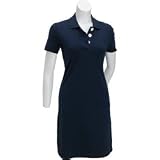 Birdie Short Sleeve Big Button Polo Dress (COLOR: Navy, SIZE:Medium)