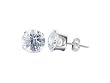 5 MM Faceted Clear Cubic Zirconia Sterling Silver Post Stud Earrings With Extra Fire and Glitter