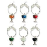 Colored Wine Glass My Glass Charms - Set of 6