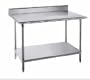 Advance Tabco 14-Gauge Stainless Steel Top - w/ Backsplash & Undershelf - Model KSS-364