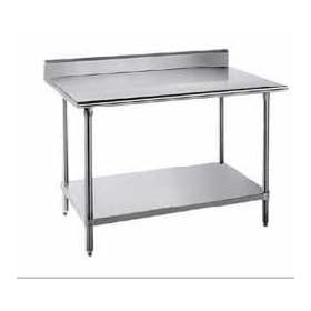Advance Tabco 14-Gauge Stainless Steel Top - w/ Backsplash & Undershelf - Model KSS-243
