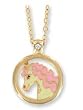 Gold & European Crystal Horse Pendant Necklace