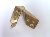 Overlay Pivot Hinge, Polybagged Pair with mounting hardware and instructions, Polished Brass, vertical mount, 3/4 stile
