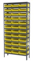 12“ Shelf Bin System, Shelving with 30150 Yellow bins 12“ Shelf Bin System, Shelving with 30150 Yellow bins