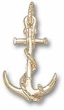 Boat Anchor 7/8 Pendant - 14KT Gold Jewelry