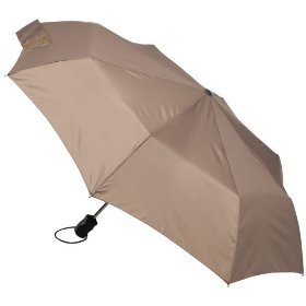 Totes Titanium Auto-Open/Close Umbrella, British Tan