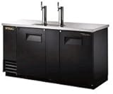 True TDD-3 Black Vinyl Direct Draw Keg Cooler | 3 Keg Capacity