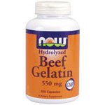 Now Foods Beef Gelatin 550mg, Hydrolyzed, Capsules, 200 Count Now Foods Beef Gelatin 550mg, Hydrolyzed, Capsules, 200 Count