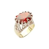 Large Garnet Sterling Silver Ring Size 9