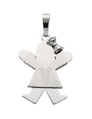 Genuine IceCarats Designer Jewelry Gift 14K White Gold Kids Joy Girl Pendant. 19.50X14.50 Mm Kids Joy Girl Pendant Kids Joy Girl Pendant In 14K White Gold