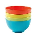 Kitchen Craft CIR2884 Miniamo Brights 4 Ass Coloured 12.5cm Melamine Bowls, Acetate Pack