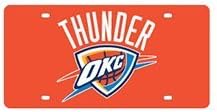 Oklahoma City Thunder OKC ORANGE Deluxe Laser Cut License Plate Tag Basketball