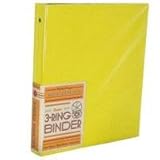 Michael Roger Yellow Woven Cloth 3-Ring Binder (1-inch Ring Capacity) with Matte-Black Metal Binder Rings Michael Roger Yellow Woven Cloth 3-Ring Binder (1-inch Ring Capacity) with Matte-Black Metal Binder Rings