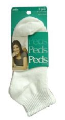 Peds Ladies Lightweights Rib Top Ankle - 2 Pair