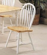 Set Of 4 Farmhouse Design Natural And White Solid Wood Chair Acs20482nw