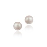 18K Gold over Sterling Silver Freshwater Cultured 6-6.5mm Pink Pearl Stud Earrings