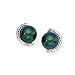 14k White Gold, Diamond & Tahitian Black Pearl Post Earrings (0.43ctw)