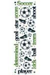 Fiskars Rain Dots Dimensional Epoxy Stickers, Soccer Words and Shapes