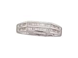 Mens 1/2 CTW. Baguette Set Diamond Wedding Band- 10k. White Gold