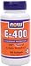 NOW VITAMIN E 400 IU 100% NATURAL D-ALPHA TOCOPHERYL SOFTGELS