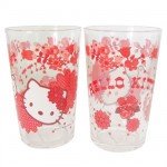 Verre à jus de fruit Hello Kitty fleurs