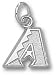 Arizona Diamondbacks Solid Sterling Silver ''A'' 3/8'' Pendant