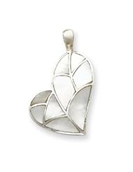 Sterling Silver White Stone Heart Pendant