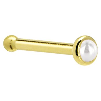 Solid 14kt Yellow Gold Star Nose Bone 18